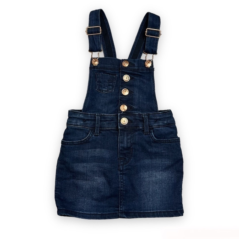 H&m Denim Jean Jumper Overall Dress Dark Wash‎ Girls 3-4 years